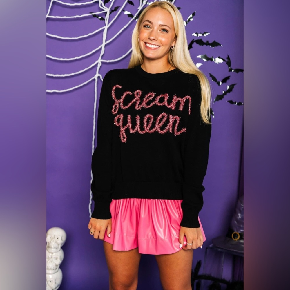 Queen Of Sparkles Scream Queen Sweater